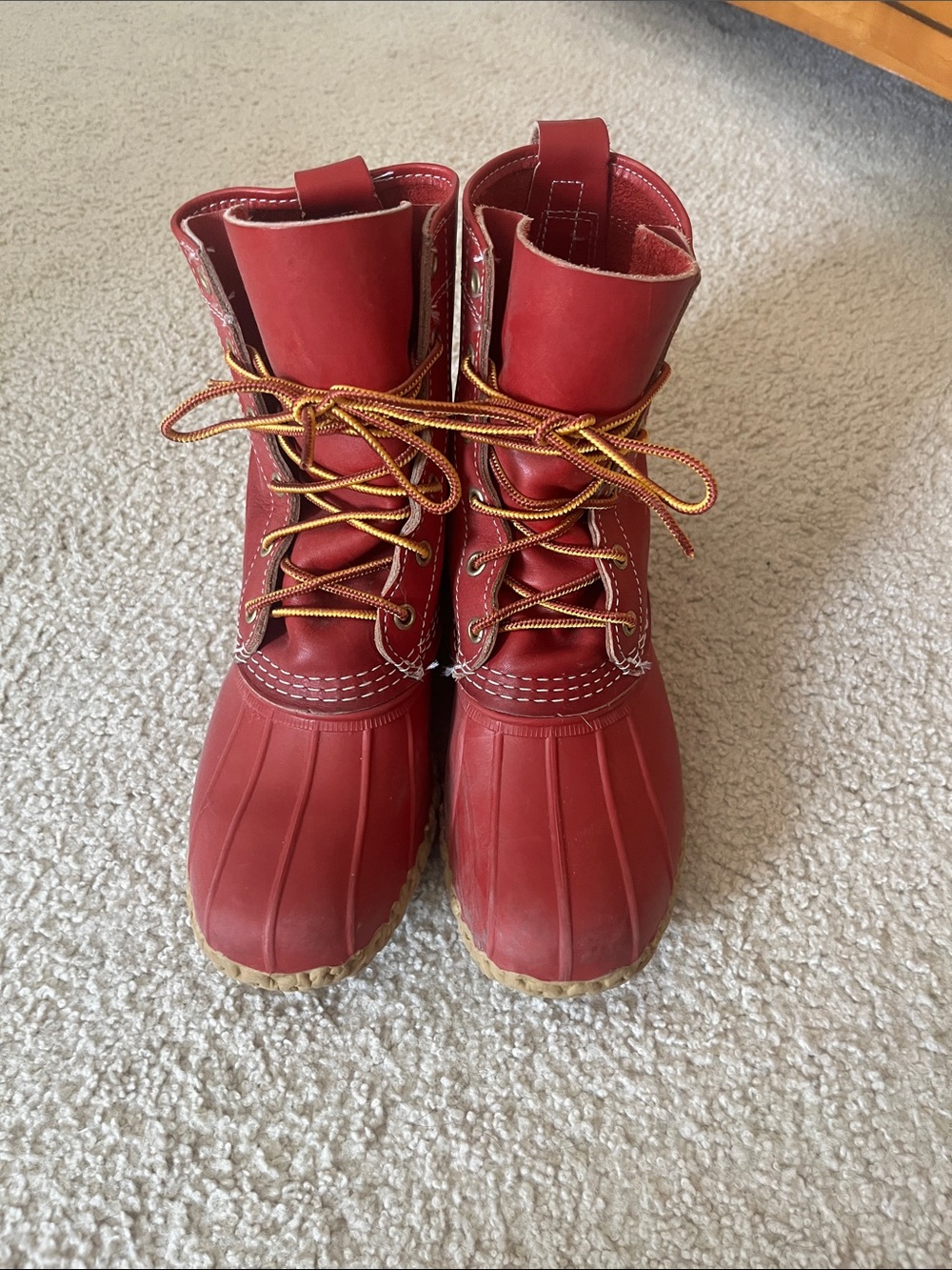 L.L. Bean Red Waterproof Winter Duck Boots